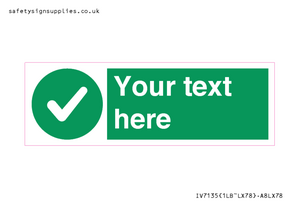 Custom green background, green circle with tick